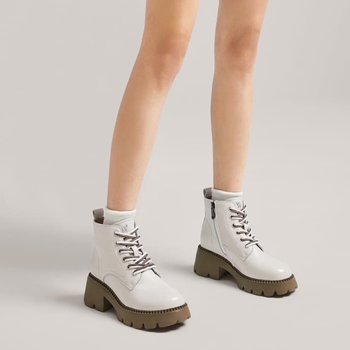 ブーツ ショート シンプル厚底ショートブーツ