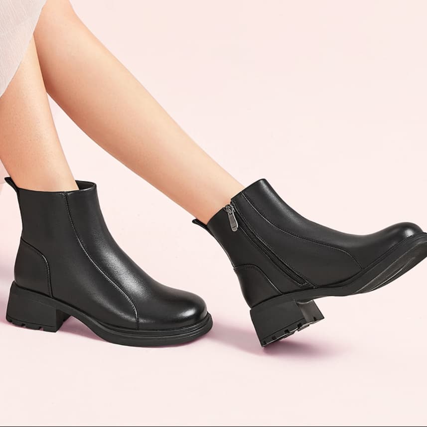ブーツ ショート 上質シンプルショートブーツ