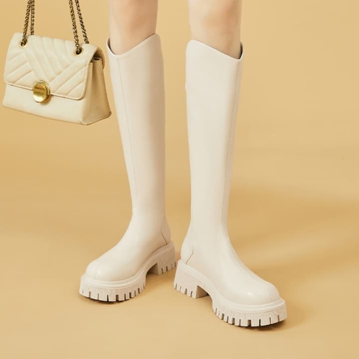 ブーツ ボリュームソール厚底ロングブーツ