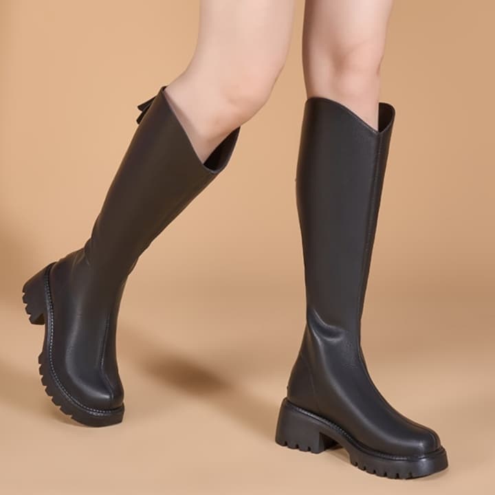 ブーツ スタイリッシュ厚底ロングブーツ