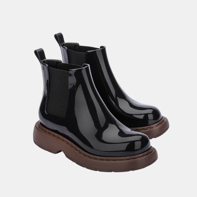 ブーツ 艶やかサイドゴアレインブーツ