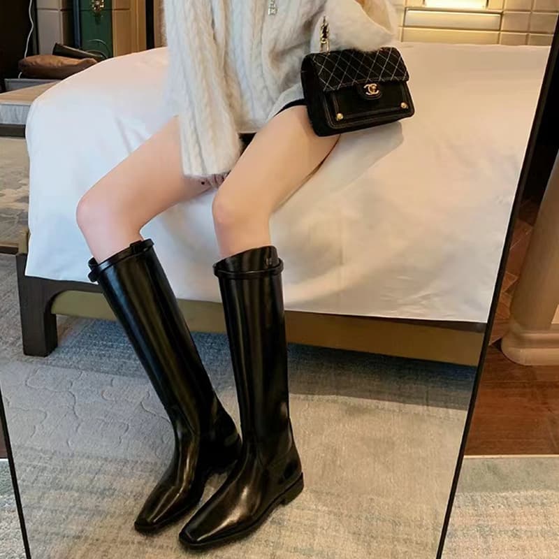 ブーツ ロング スクエアトゥ ロングブーツ