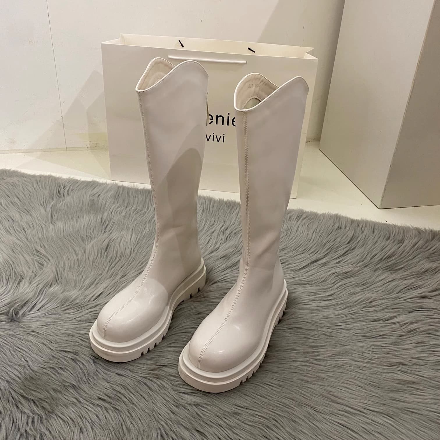 ブーツ 厚底ロングブーツ