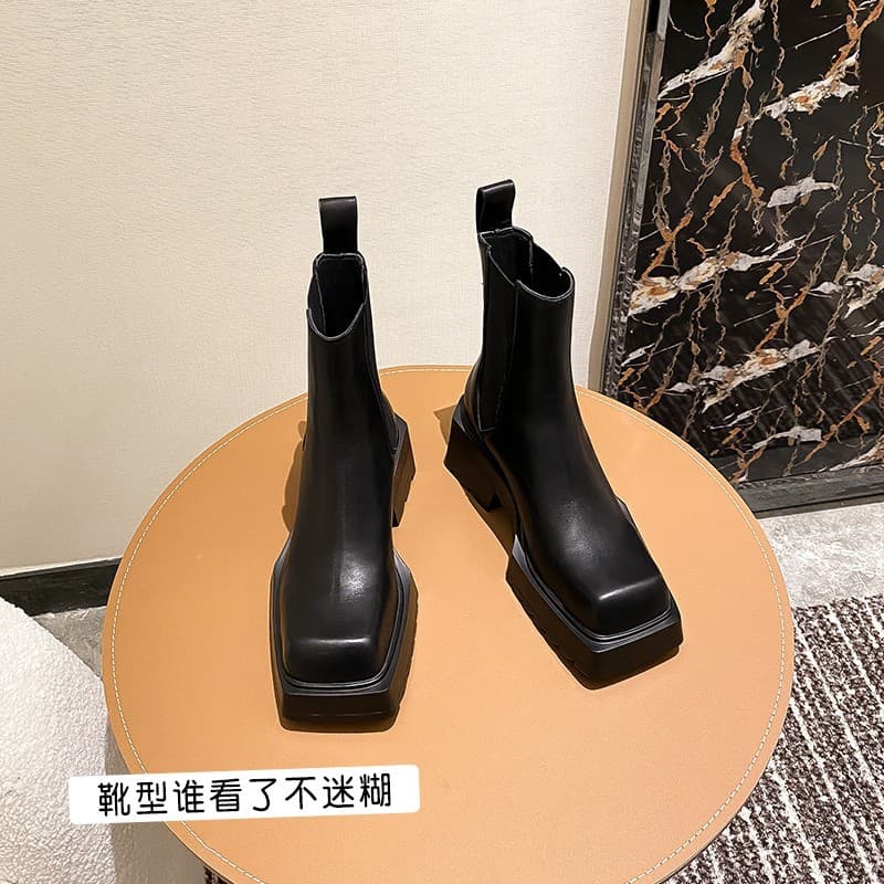 ブーツ スクエアトゥ チェルシーブーツ