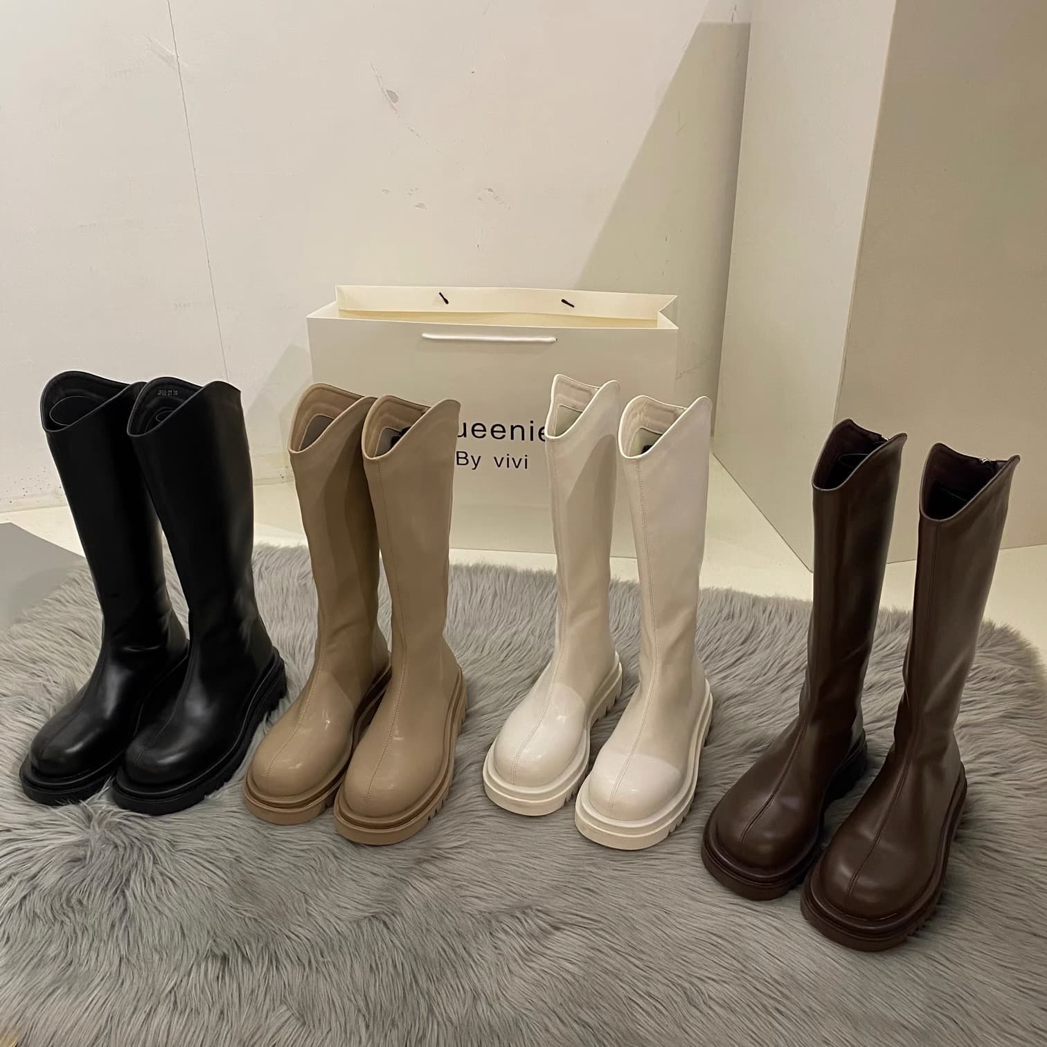 ブーツ 厚底ロングブーツ