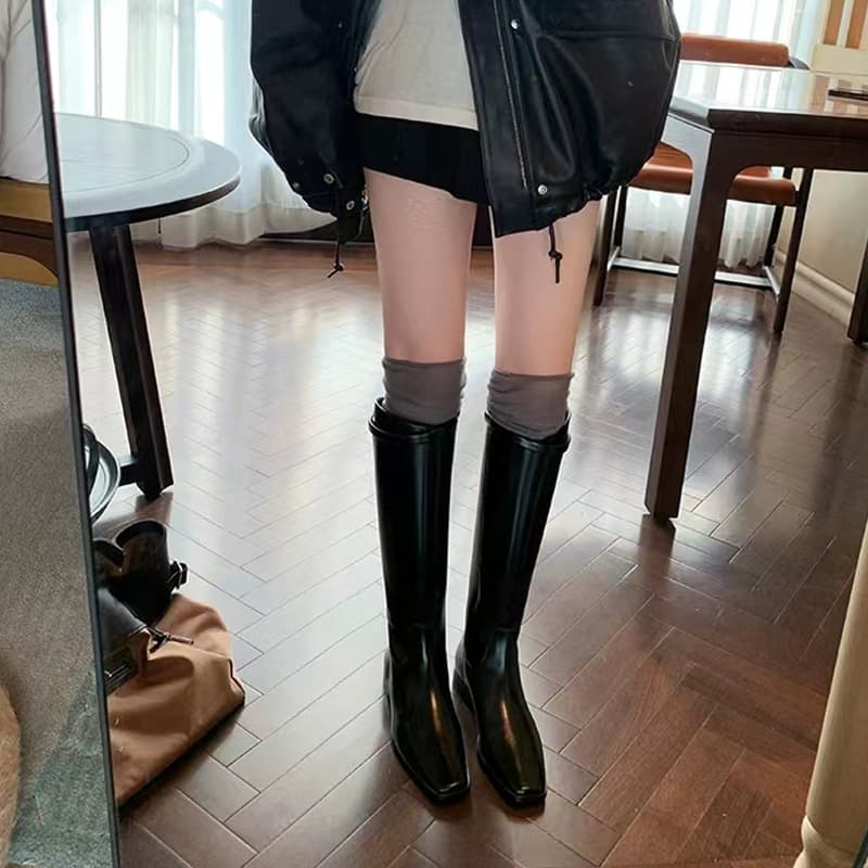 ブーツ ロング スクエアトゥ ロングブーツ